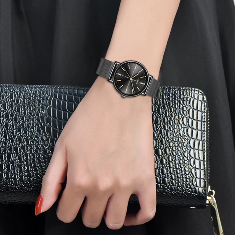 

LIGE Women Watches Top Brand Luxury Ladies Mesh Belt Ultra-thin Watch Stainless Steel Waterproof Clock Quartz Watch Reloj Mujer