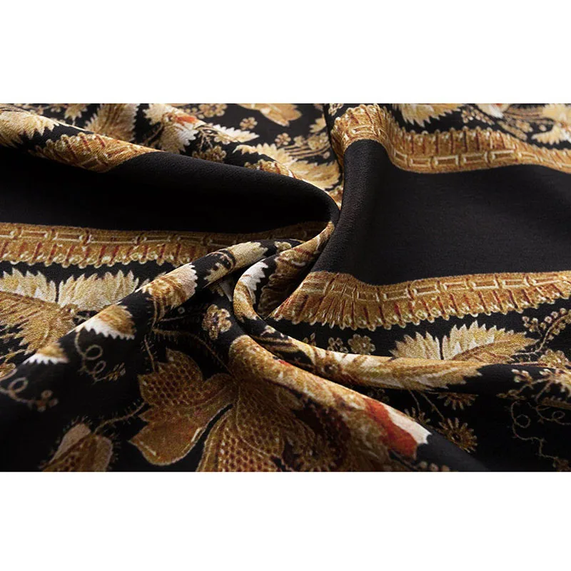 

Elegant Long Rayon Dresses Ladies V-Neck Short Sleeved Loose Floral Printed Dress Female Vintage Party Robe Vestidos Plus Size