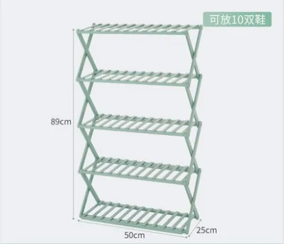 5 Layer L50cm Multi-layer Shoe Rack Shoe Shelf Household Rack Storage Rack Folding Storage Shoe Rack Bamboo - Цвет: 5 Layer L50cm