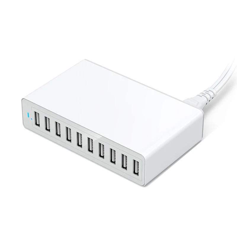 PowerPort 10 USB зарядное устройство 2A PowerIQ для телефона 50 Вт 5В/10А быстрая мульти