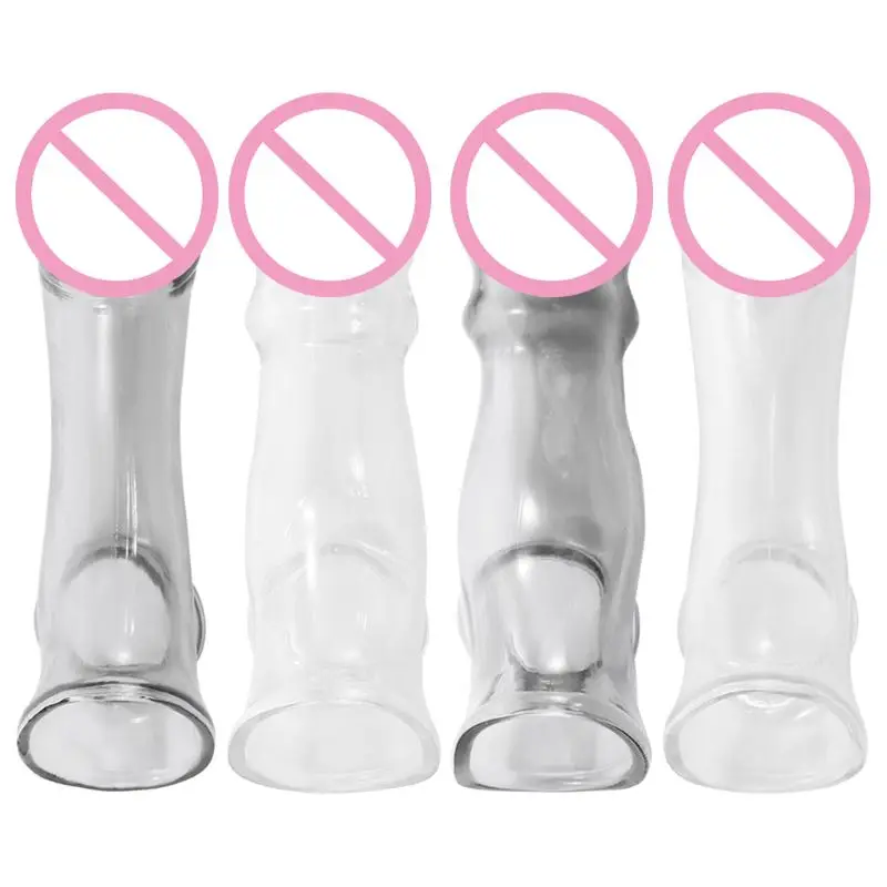 Мягкий пенис крышка рукав расширитель Сексуальная эрекция прозрачная Задержка