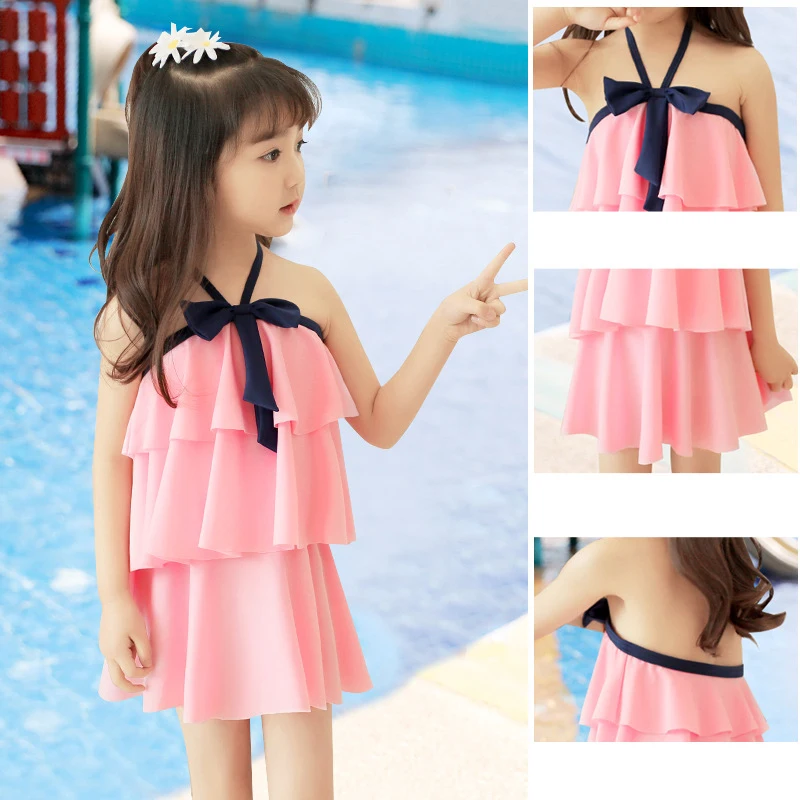 Детский купальник для девочек соединенная юбка принцессы купальные костюмы