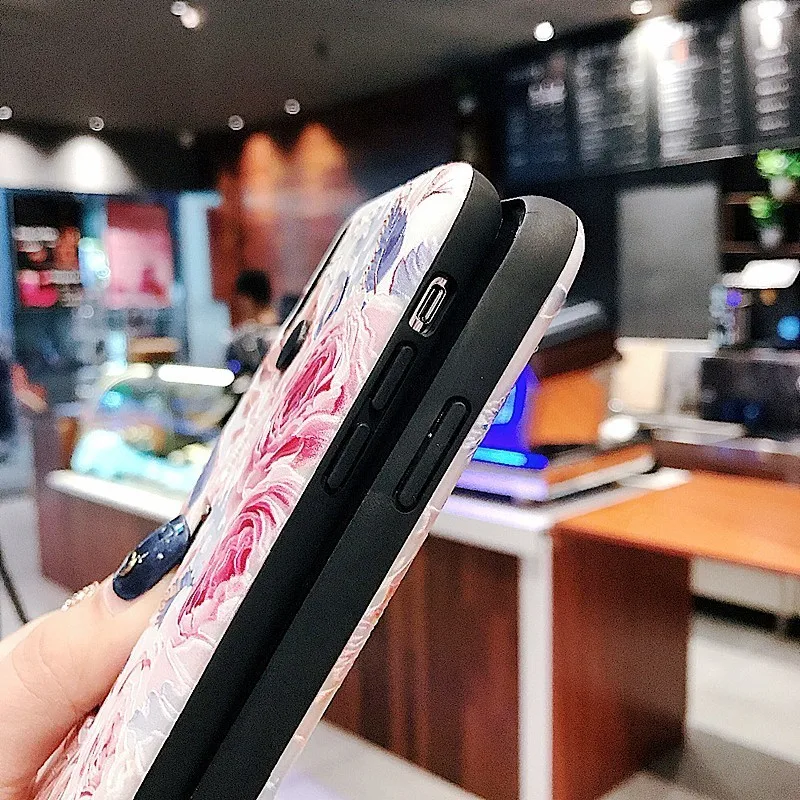 Для iPhone XS MAX чехол XR 7 8 6 Plus Xs модный Рельефный цветок петля кольцо для телефона Flamigo