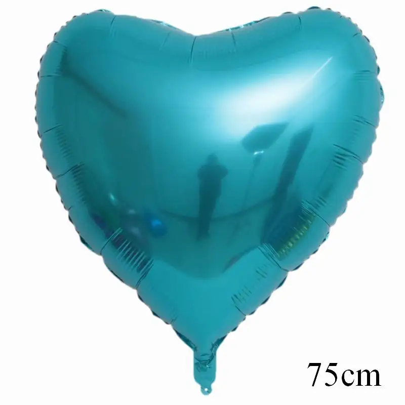 light blue 1 шт., 75 см, День Святого Валентина, свадьба, день рождения, вечеринка, украшенные принадлежности, большие красочные в форме сердца, Детские душевые фольги, воздушные шары - Цвет: light blue