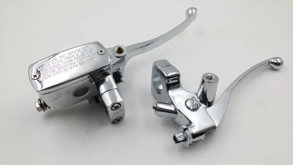 2x хром на заказ мотоцикл главный цилиндр тормозной муфты рычаги 7/8 &quot22 мм руль