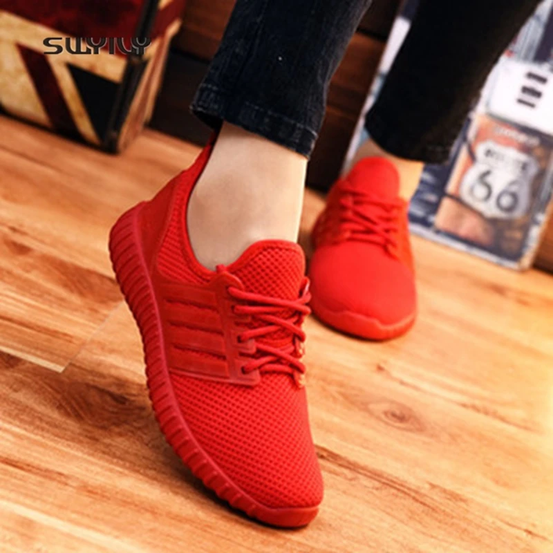 Женские кроссовки для бега SWYIVY сетчатые дышащие слипоны новинка 2018 однотонные