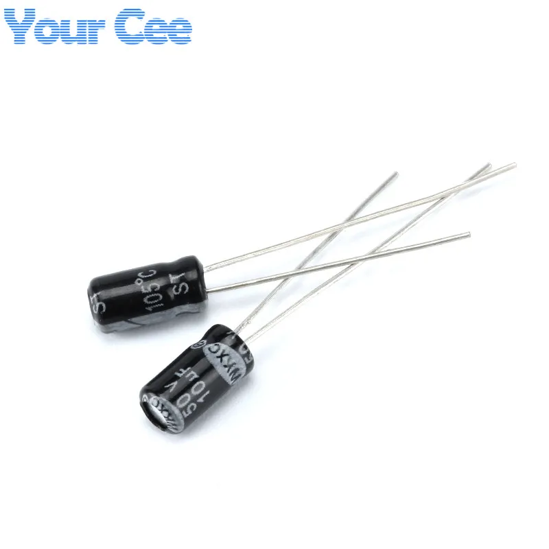 50 шт. электролитический конденсатор с алюминиевой крышкой 50В 10 мкФ 4X7MM Алюминий |