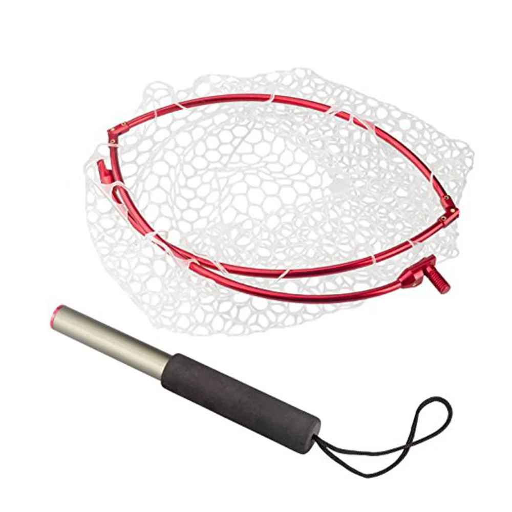 TOPIND 3PCS Folding Aluminium Alloy Hoop and Collapsible Fishing Handle Portable Net for Angling Fly fishing | Спорт и развлечения