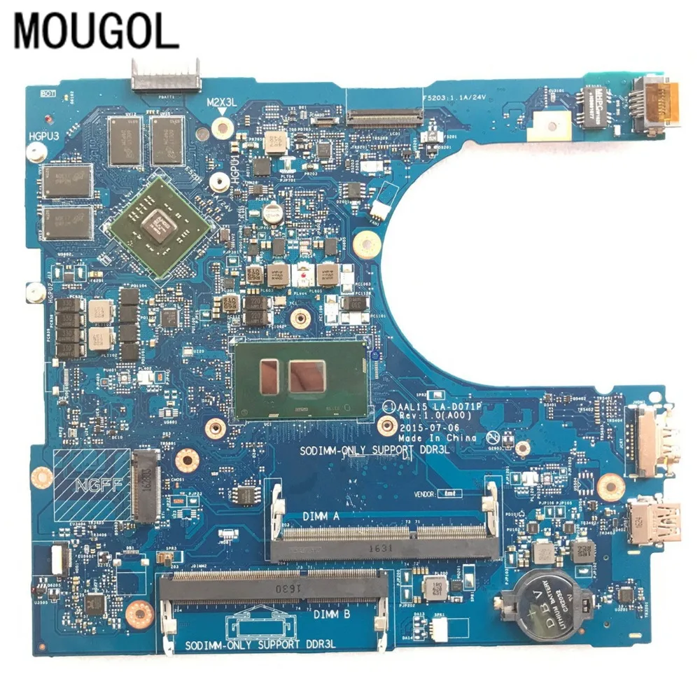 Mougol Высококачественная материнская плата для Dell 5559 Материнская плата ноутбука AAL15 LA-D071P I7-6500U видеокарта протестирована