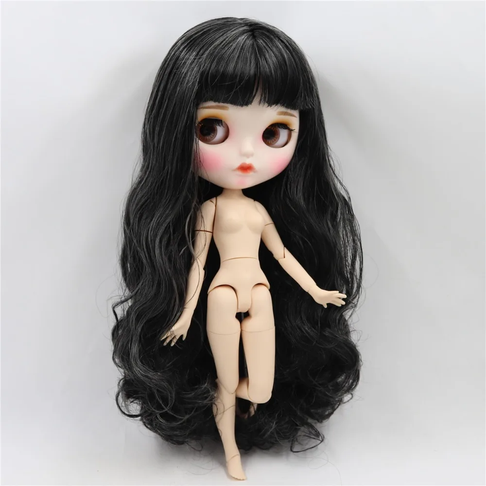 Ледяная 1/6 bjd фабрика blyth кукла с гибкими суставами бледный блонд смешанный белый волос BL136/340 30 см, супер черная кожа или загара кожи