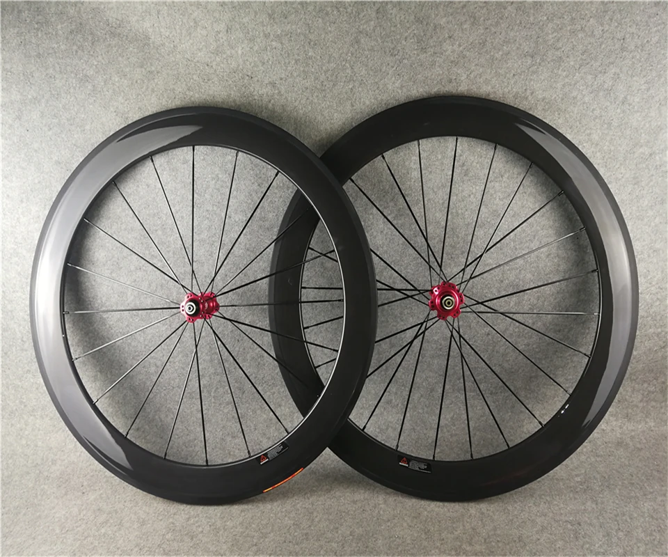 UD Glossy/Matte 700c CARROWTER 60mm carbon road bike wheels Bicycle wheelset with 23mm width Red Novatec A271 Hubs | Спорт и