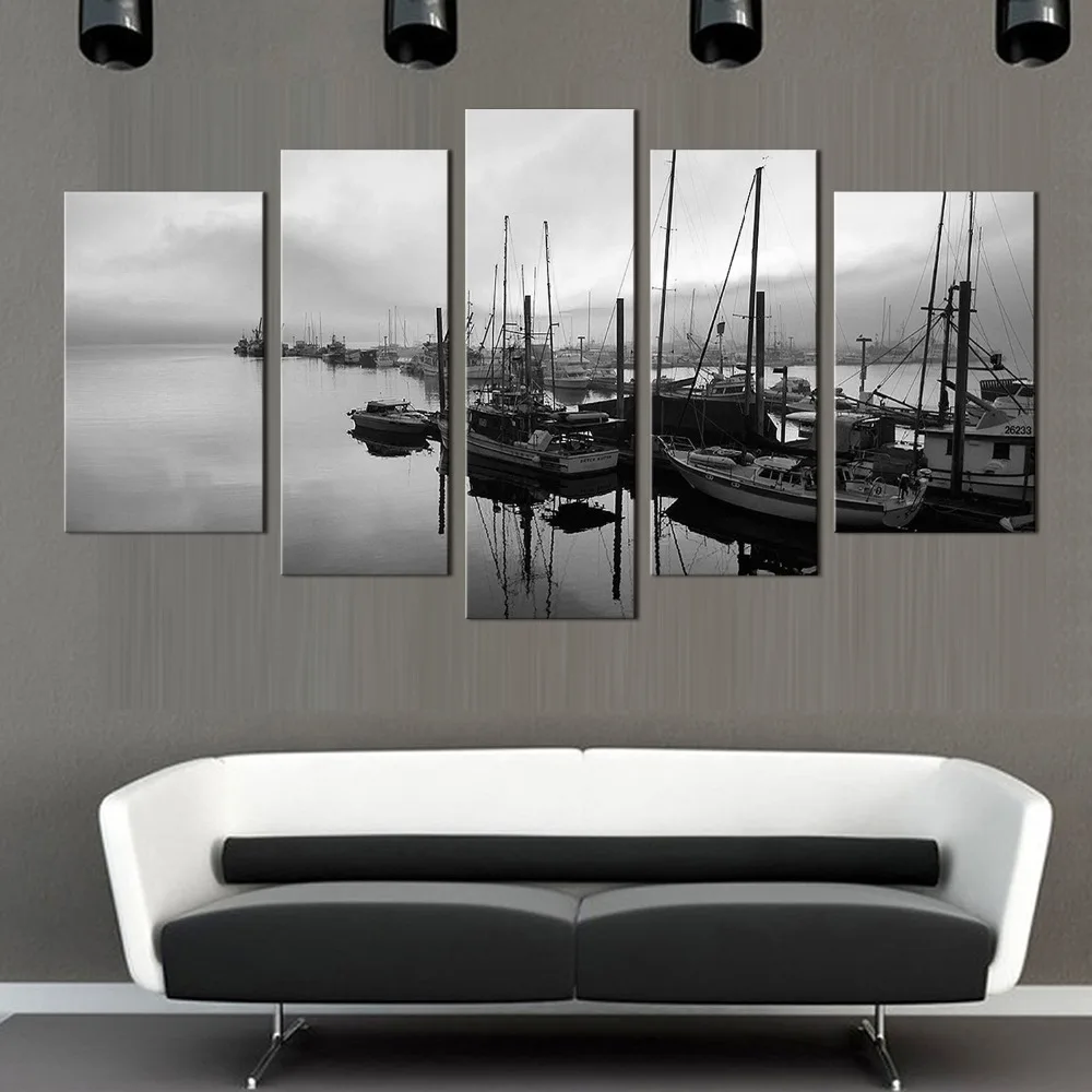 5 шт. Картина на холсте с изображением морского корабля|decorative painting|ship paintingpainting modern