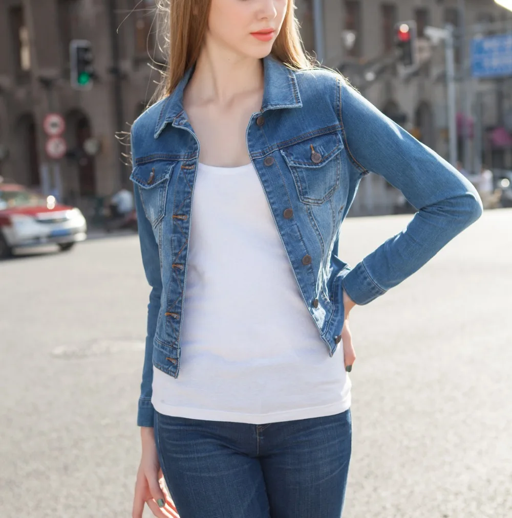 High Quality Women Denim Jacket Female 