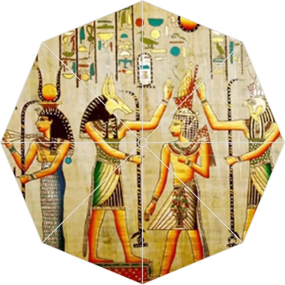 Новый египетский пергаментный Pharoahs Tutankhamun автоматический зонт модный пляжный с