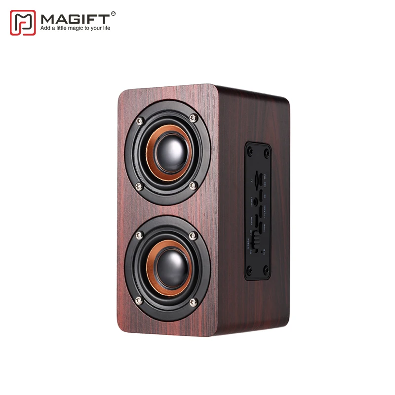 Magift Портативный древесины Bluetooth Динамик стерео двойной громко сабвуфер