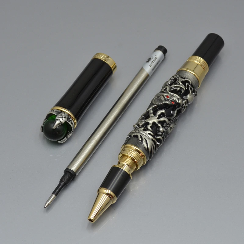 Роскошные Jinhao искусство Дракон Скульптура роликовая шариковая ручка с драконом
