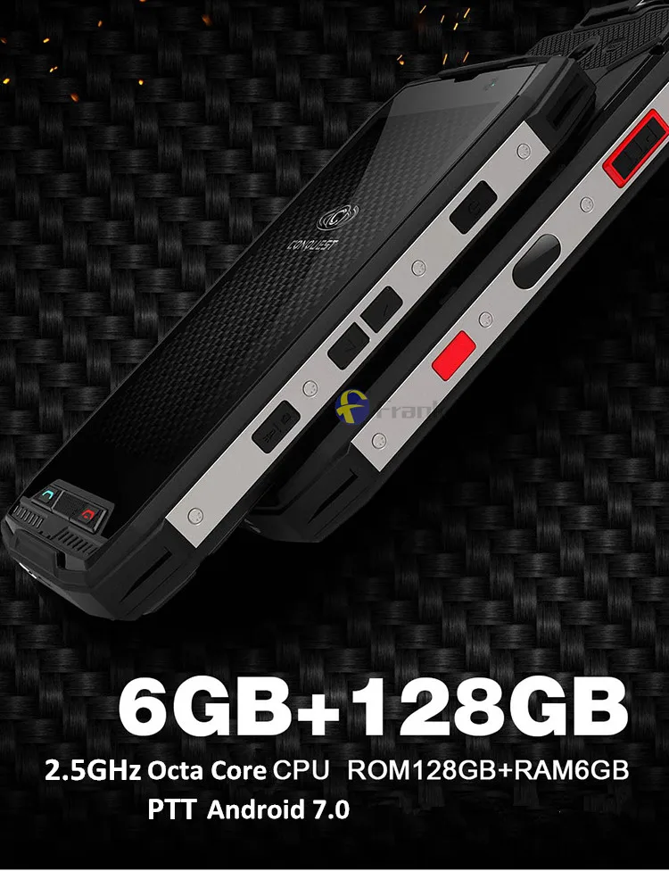 Ударопрочный смартфон Conquest S11 IP68 водонепроницаемый телефон 6GB 128GB 7000mAh PTT NFC Fringerprint OTG прочный телефон