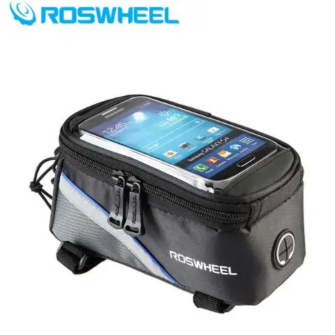 Blue side Roswheel велосипедная сумка передняя велосипедная сумка Pollice Gps Sacchetto Pacchetto Telefono Cellulare сенсорный экран непромокаемые нейлоновые сумки - Цвет: Blue side