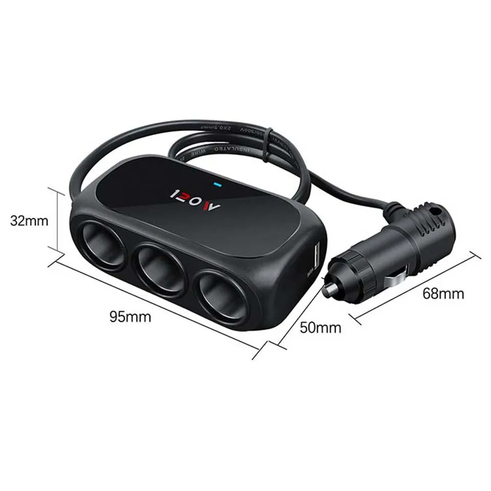 LAUTO 12 V/24 V автомобильный разветвитель прикуривателя Plug 120 W автомобиля USB Зарядное