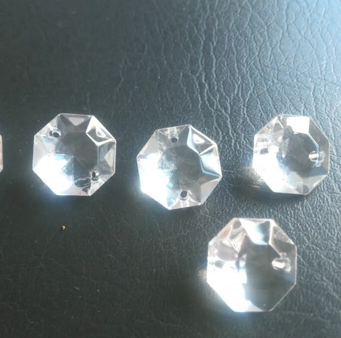 Free shipping 100pcs/lot ,22mm,100pcs 30mm crystal octagon beads 2 holes glass flat back bead stone free shipping