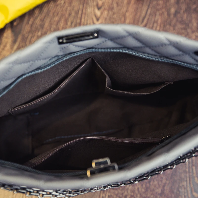 Новинка 2017 кожаные женские сумки через плечо с цепочкой в клетку винтажные