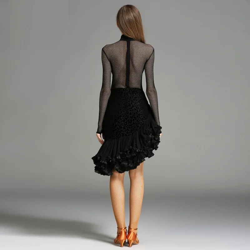 Черная одежда для соревнований по латиноамериканским танцам костюмы танцев