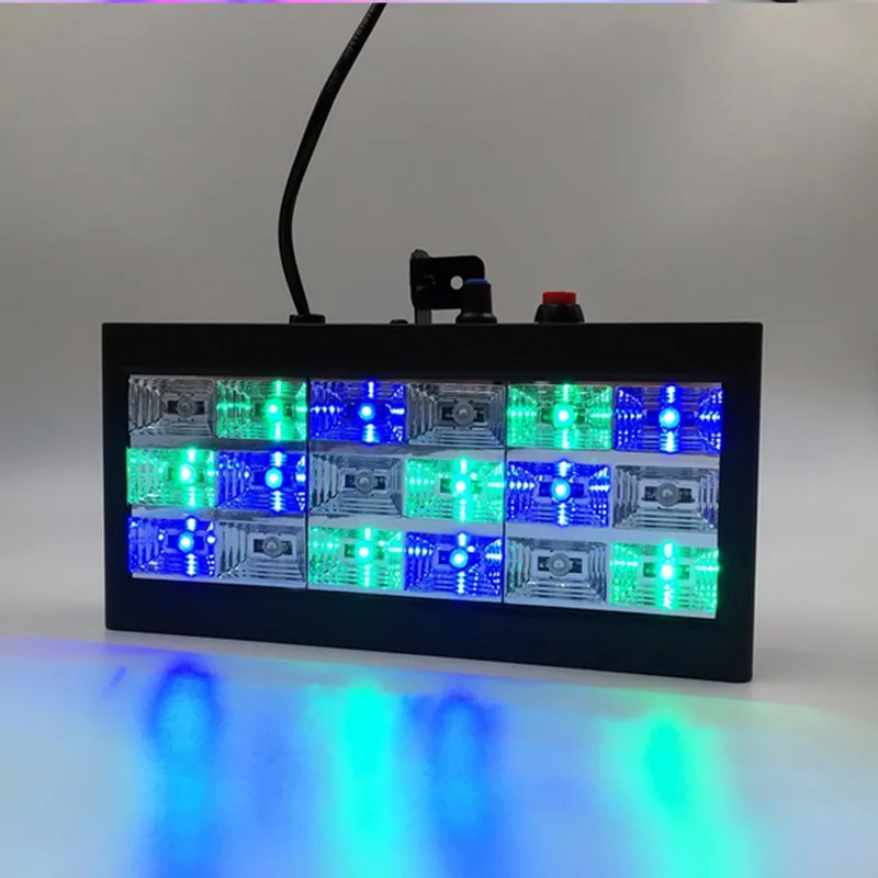 Мини Звуковое управление 18 RGB LED Стробоскоп для вечеринок клубов дискотек голоса