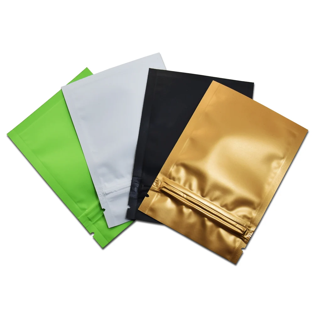 

7*10cm Green Top Zipper Matte Surface Aluminum Foil Package Bag Self Seal Smell Proof Food Storage Pouches for Snacks 200pcs/lot