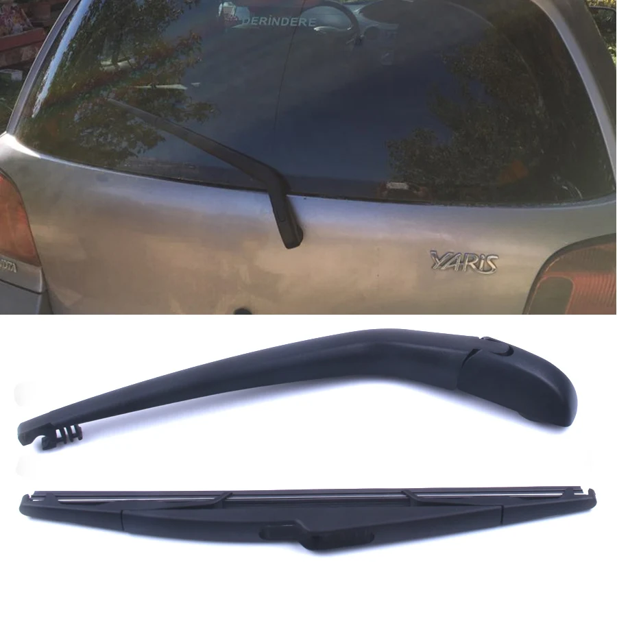 Brazo de limpiaparabrisas de ventana trasera de coche + cuchilla para Toyota Yaris/Vitz 1999 a 2005