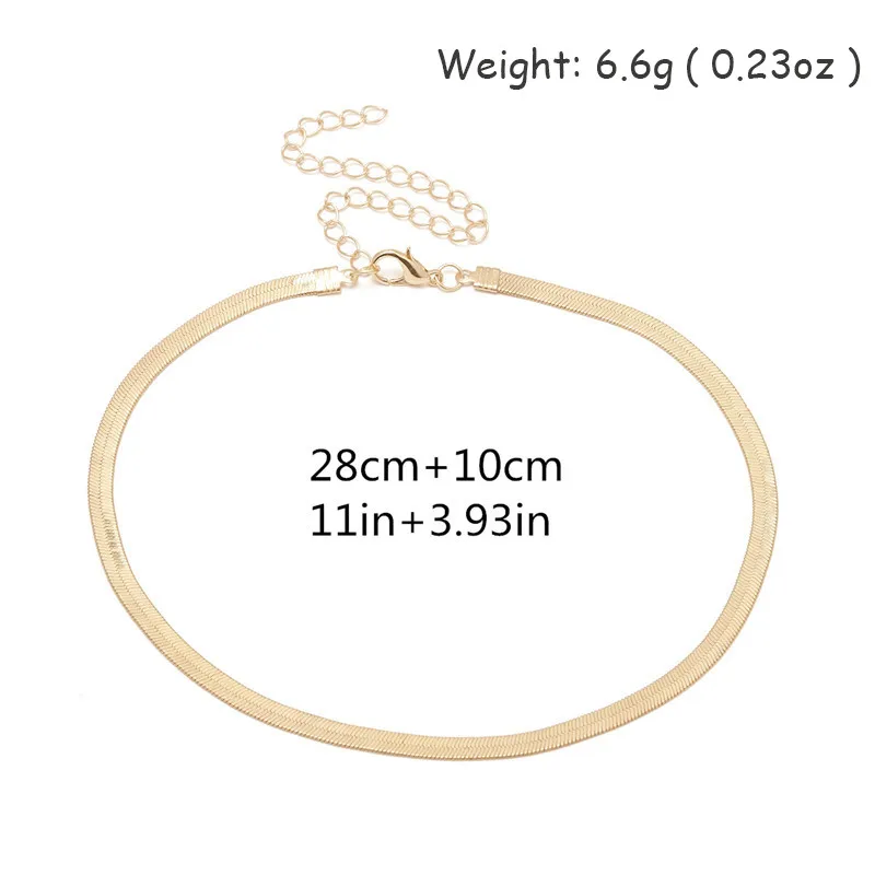 Классические короткие змеевидные цепочки для женщин шик девушки золото серебро