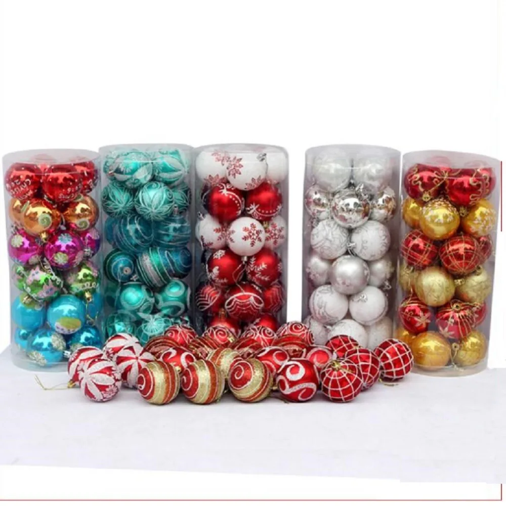 Цветной Рождественский шар с 24 звездами Рождественские елочные шары украшения