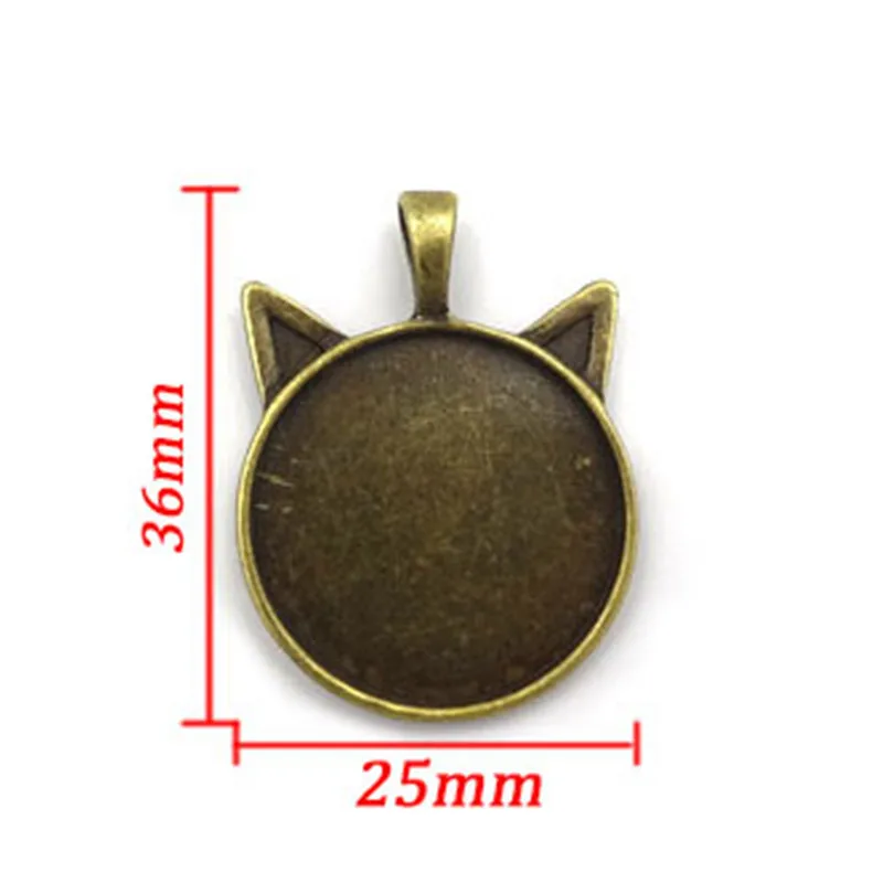 10 шт. 25 мм/черный/Бронзовый ожерелье подвеска кабошон основа камеи рамка пустые