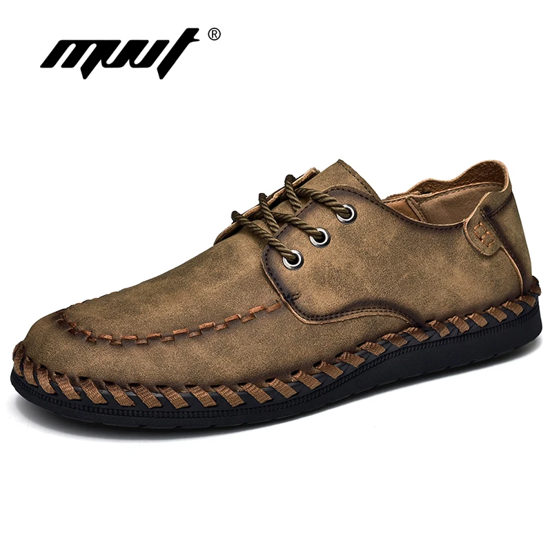 Мужские повседневные туфли ручной работы MVVT классические на плоской подошве