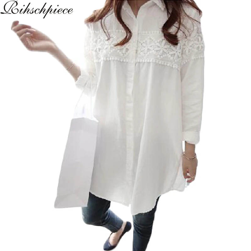 Белая кружевная блузка Rihschpiece Женский Топ и винтажные рубашки RZF170|womens tops and