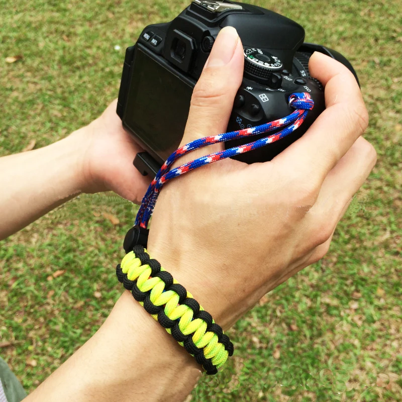 2 шт. мягкий плетеный ремень Паракорд для наручных камер SLR и DSLR Паракорда спорта