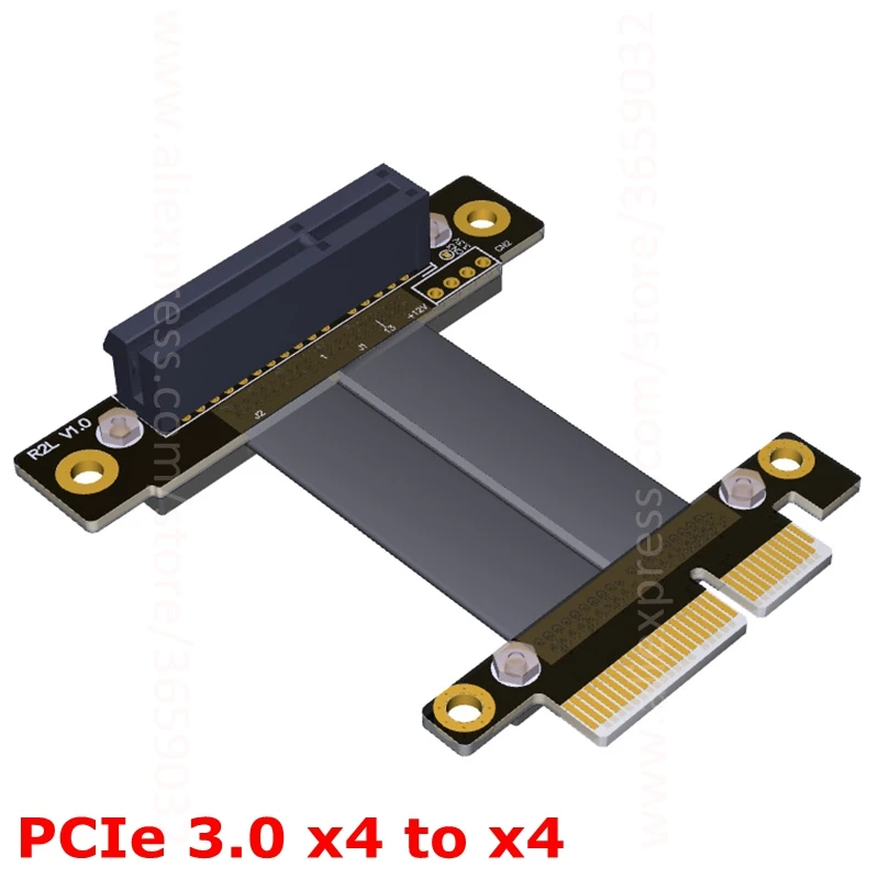 Кабель удлинитель PCIe 3 0x4 Штекер гнездо x4 32G/bps PCI E 4x Graphics SSD RAID преобразовательный