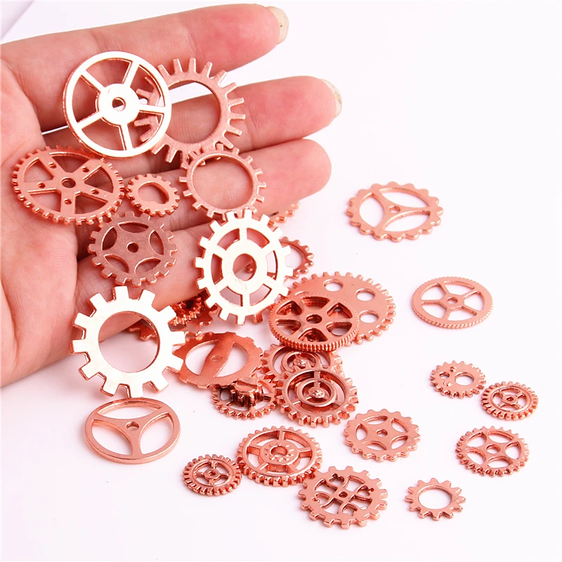 Сладкий колокольчик микс 100 шт Подвески из розового золота Шестерня Кулон
