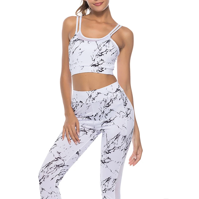 Женские комплекты для йоги Быстросохнущий Спортивный костюм бега спортивный