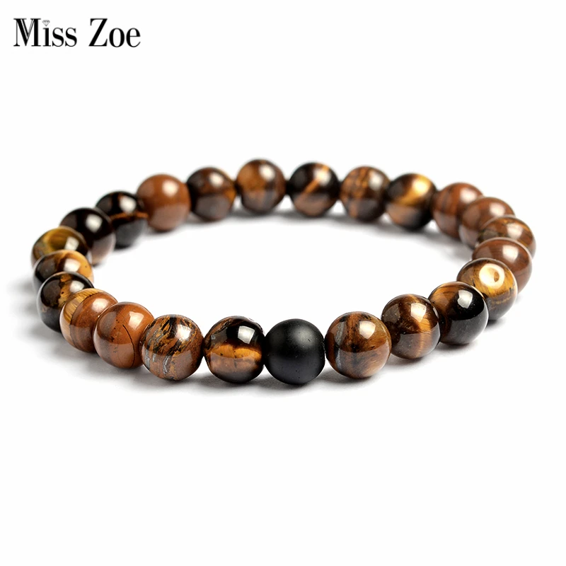 Натуральный белый каменные бусы браслеты с тигровым глазом лавовые bijoux