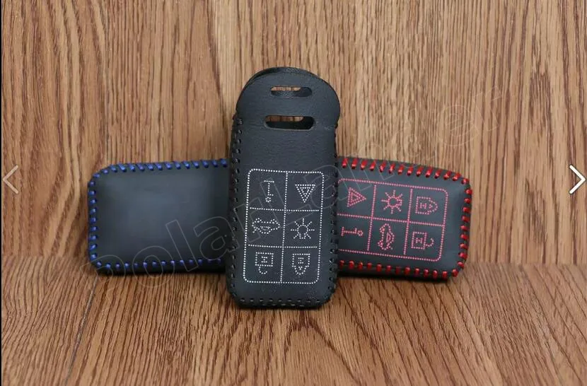 Только красный ручного шитья ключи защитный чехол Ключи кожаный Обложка для VOLVO