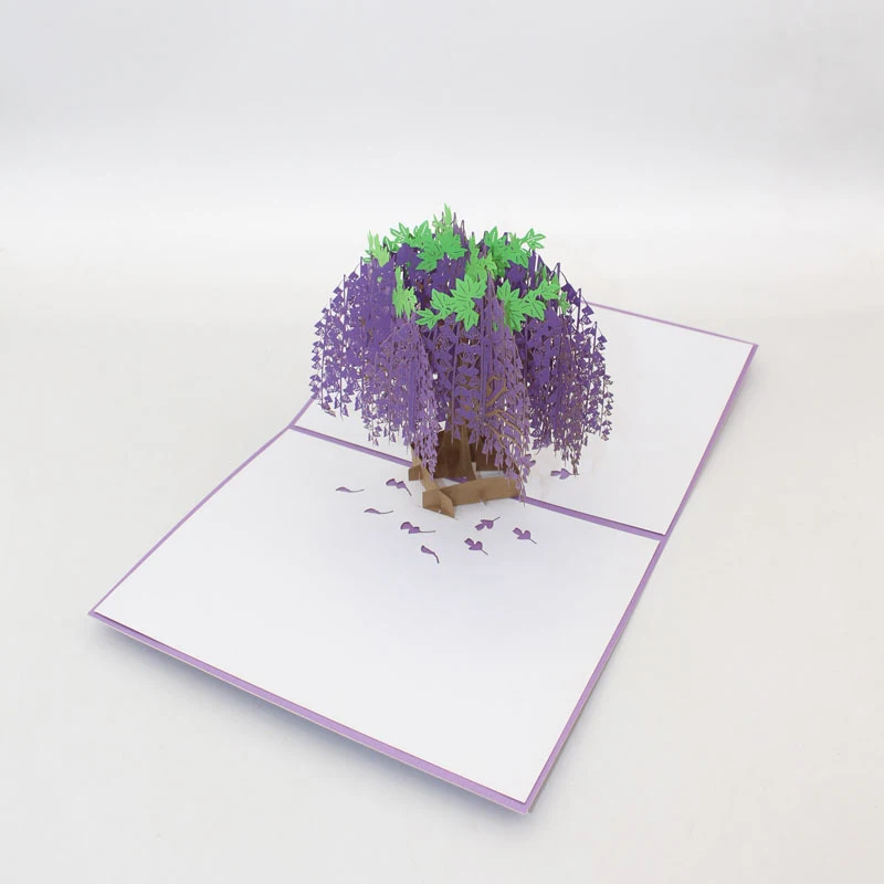 3D лазерная резка ручной работы Фиолетовый Глициния Синенсис бумага