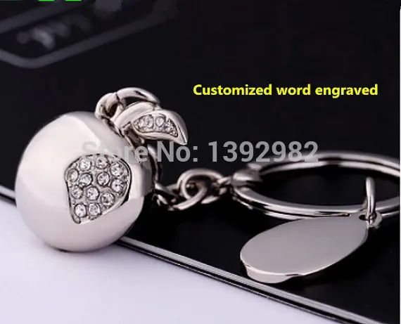 Customized word carved ) Personality 3D apple keychain/apple accessory|accessories website|accessories kingaccessories gold |