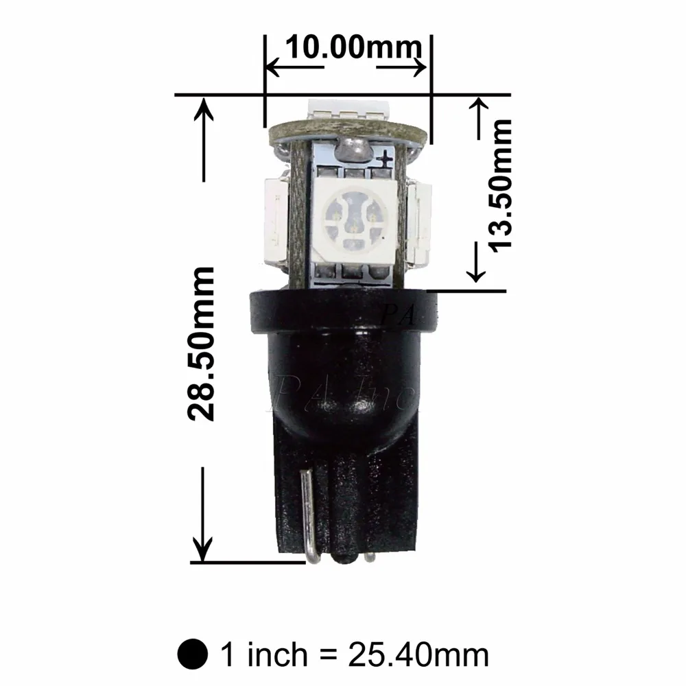 PA LED 10 шт. x T10 194 клиновидные 5SMD 5050 Светодиодные лампочки для авто скутера мотора