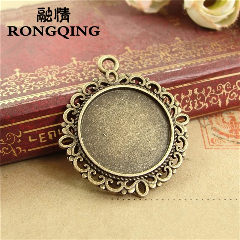 RONGQING 60pcs/lot Hollow Ancient Curly Pattern Cabochon Base 20mm Jewelry Making Cameo Settings | Украшения и аксессуары
