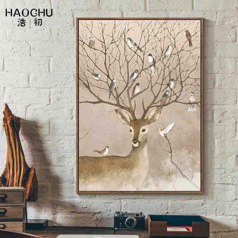 Новогоднее украшение на стену в виде животного HAOCHU Постер спальню современный