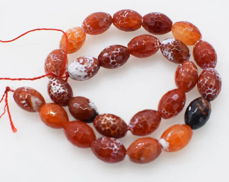 

loose beads red FIRE AGATE egg faceted 12*16MM 15" for DIY jewelry making FPPJ wholesale beads nature gem stone