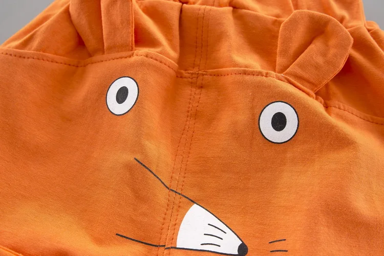 2019 Summer Toddler Boys Clothes Cartoon Fox T-shirt+Shorts 2pc Outfit Sport Suit For Girl Clothing Sets Children | Детская одежда и