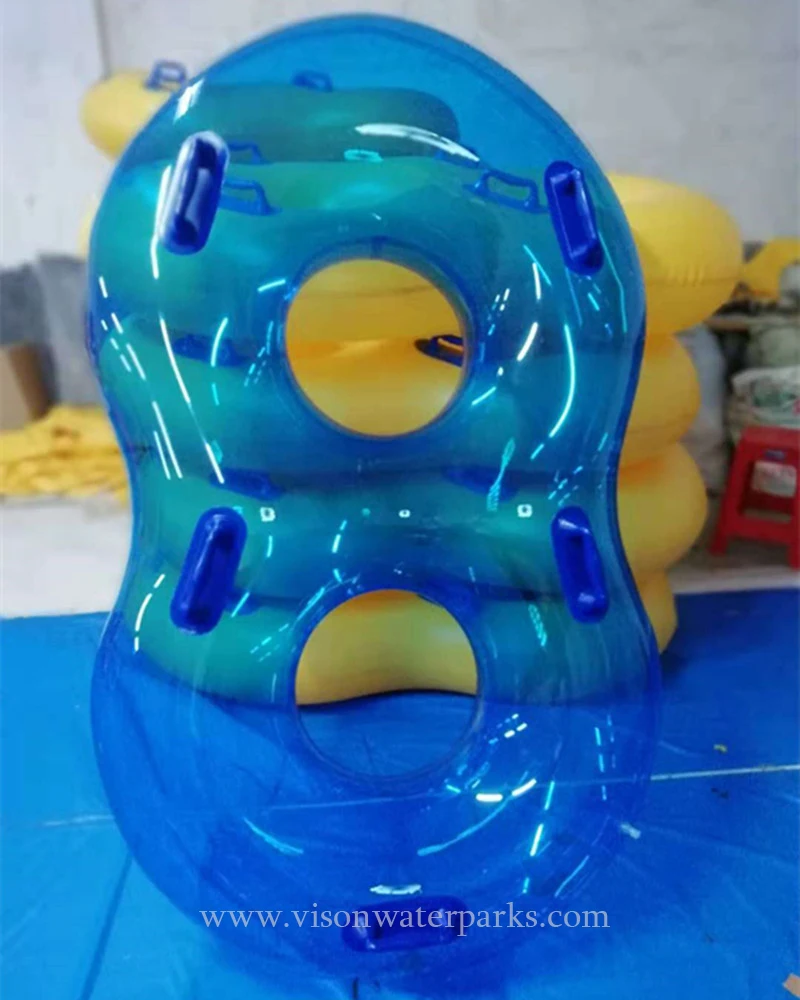 Прозрачная надувная водная горка 2 человека плот для водной горки Vison