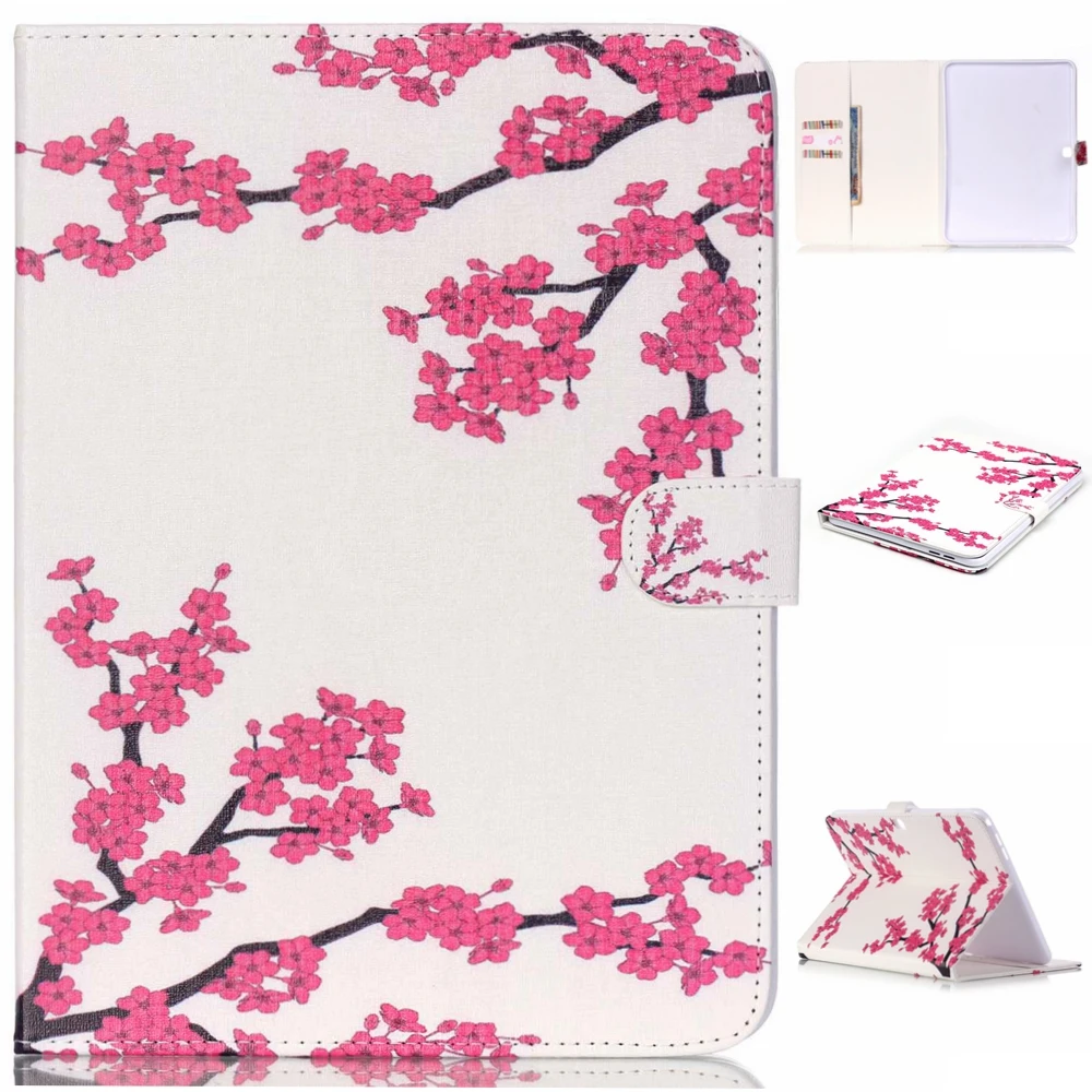 Ультратонкий чехол-бабочка с цветком из искусственной кожи откидной крышкой для