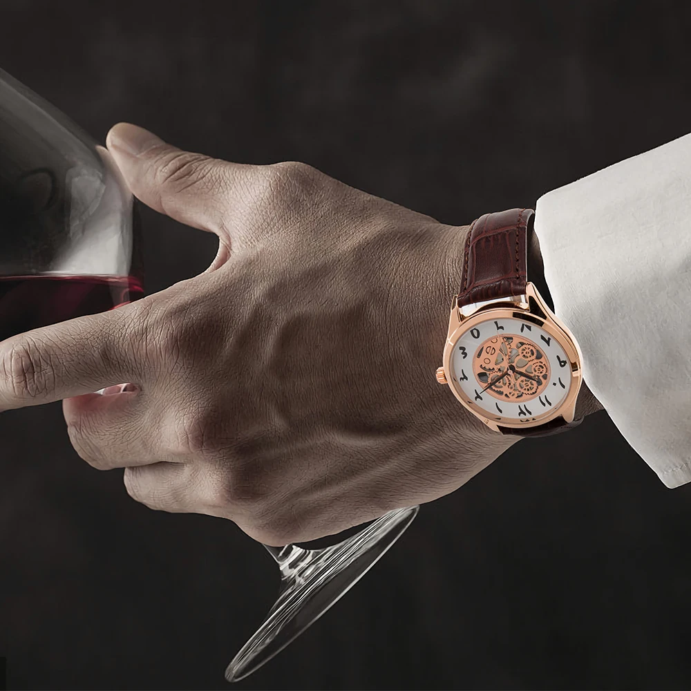 Арабские часы мужские, arabe montres hommes, кожаные арабские часы